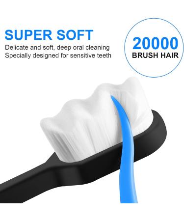 TIESOME 6Pcs Extra Soft Toothbrush - Micro Nano Bristles 20 000 Bristles Wavy Manual Design - Ideal for Sensitive Gums - International Shipping Available - Buy Online on GoSupps.com