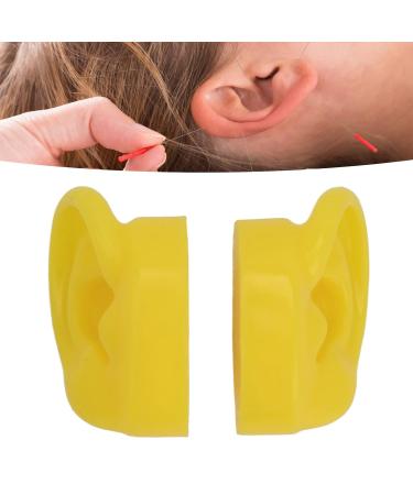 Pair of Yellow Silicone Ear Acupuncture Models - Waterproof, Soft & Bubble-Free - Buy Online on GoSupps.com