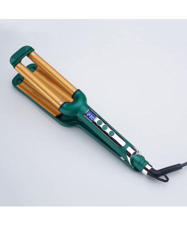 Buy 3 Barrel Curling Iron - Professional Ceramic Triple Barrel Hair Curler with LCD Display - Egg Roll Styling Tools (Green) - Ideal for Beautiful Curls - Buy Online on GoSupps.com