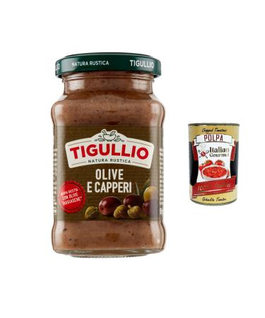Italian Gourmet E.R. Star Tigullio GranPesto Olive and Capperi Pesto with Olives and Cappers 185g Sauce + Italian Gourmet Polpa 400g