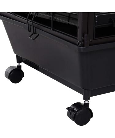 PawHut Metal Small Animal Cage Rabbit Cage for Guinea Pig Chinchilla Hedgehog Bunny with Removable Wheels and Foldable Detachable Run Fence 34.6" L x 50.6" W x 22" H 128L x 87W x 56H cm - Buy Online on GoSupps.com