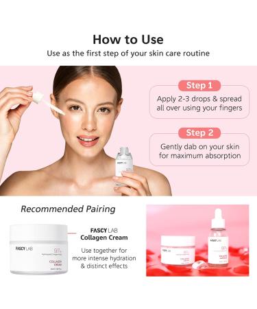 Fascy Lab Collagen Serum Ampoule - Anti-Wrinkle & Anti-Aging Face Serum with Hydrolyzed Collagen & Niacinamide | 1.01fl oz - Buy Online on GoSupps.com
