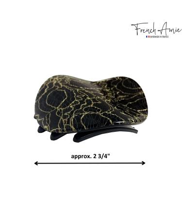 French Amie Onde Golden Lace Black Handmade Celluloid Hair Claw Clamp - Buy Online on GoSupps.com