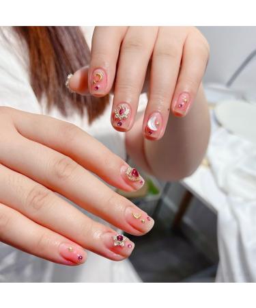 Handmade girl heart powder blusher nail enhancement finished products wear removable false nails 10PCS (Size : S) - Buy Online on GoSupps.com