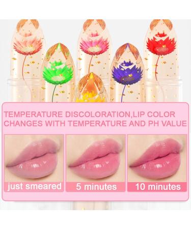 BINGBRUSH 6 Pcs Color Changing Lipstick - Long Lasting Crystal Flower Lip Balm & Tint | Magic Moisturizer Matte Makeup - Buy Online on GoSupps.com