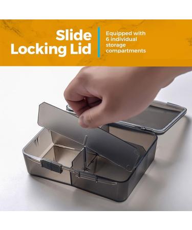 AKOAK Mini Pill Organizer - 6 Compartment Plastic Box for Beads Jewelry Vitamins & Supplements | International Shipping Available - Buy Online on GoSupps.com