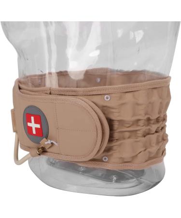 Inflatable Long Vertebrae Traction Belt for Lower Back Pain Relief - Adjustable Lumbar Support in Khaki for Men & Women - Buy Online on GoSupps.com