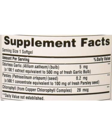 Puritan's Pride Odorless Garlic & Parsley 500mg/100mg 250ct - Immune Support Supplement - Buy Online on GoSupps.com