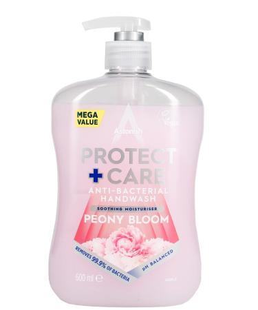 Astonish Protect and Care Kind to Skin Moisturising Anti-Bacterial Hand Wash Soap Peony Bloom 600ml