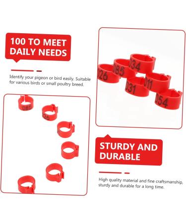 Amosfun 100 Pcs Pigeon Anklet Plastic Ducks Pigeons Ring Bands Pigeon Identification Ring Chick Baby Amulet 1.3X1.3CM Red - Buy Online on GoSupps.com