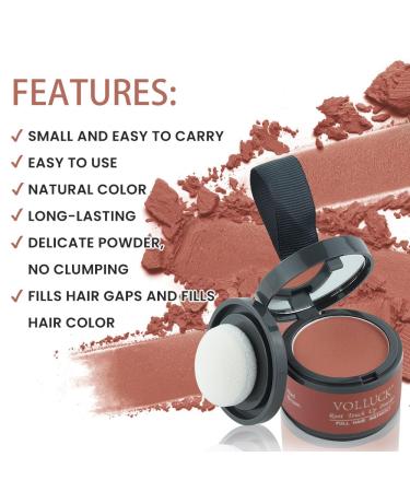 Full-Look Base Powder | Volume Hair Powder for Women & Men | Waterproof Hair Makeup - 4g Red-Brown - Buy Online on GoSupps.com