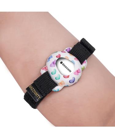 Armband Compatible with Dexcom G7 8" to 19" Adjustable Arm Band for Adhesive Patches Waterproof Accessories CGM Continuous Glucose Monitor System Transmitter Sensor Cover (Raining Hearts)
