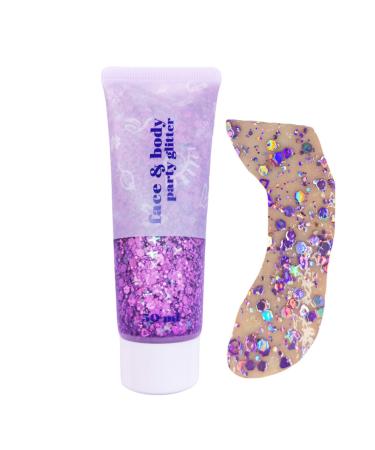 EONFAVE Festival Face Glitter Purple Glitter Gel Face Hair Body Lotion Purple Eye Shadow Liquid Glitter Glitter for Party Masquerade