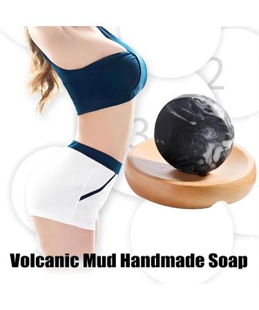 Volcanic Mud Handmade Soap - Natural Face Scrub & Black Soap Bar for Men & Women (2Pcs x 60g) - International Shipping Available - Buy Online on GoSupps.com