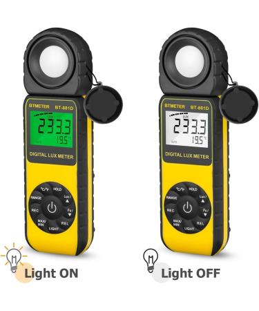 BTMETER BT-881E Digital Light Meter | Measure Lights 0.01300 000 Lux | Foot Candles Par Luxmeter for Plants & Aquariums | Light Tester BT-881E - Buy Online on GoSupps.com