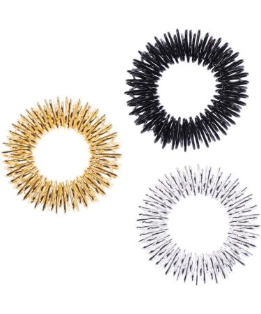 SUPVOX 12 Pcs Acupressure Finger Massager Set - Gold Silver & Black - Ideal for Working Professionals | International Shipping Available - Buy Online on GoSupps.com