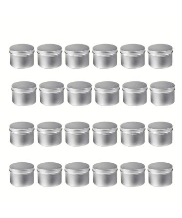 Robber 24 pieces of aluminum empty jar 118ml round cans cream can empty transparent crucible crucible with screw cap trip potty jar set for lotion cream mini candles cosmetics