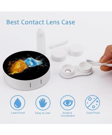 Fists And Cool Fire Ice Round Case For Contact Lens Kit Storage Box with Mirror Printed - Buy Online on GoSupps.com