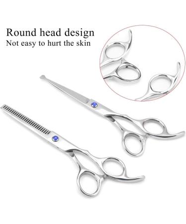 Professional Hair Cutting Thining Scissors Set Round Head Shears Baby Hairdressing Scissors Set for Baby Kids (Blue) - Buy Online on GoSupps.com
