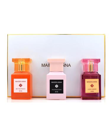 3 Piece Minis Fragrance samples Set body spray for Women Combinations of Cherry Rose Pepper Fresh Choice with Natural Mild & Non Each One is 30ml long lasting