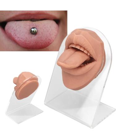 Soft Silicone Tongue Model - Realistic Fake Tongue for Piercing Practice & Jewelry Display - Flexible Human Mouth Shape with Teeth - Buy Online on GoSupps.com