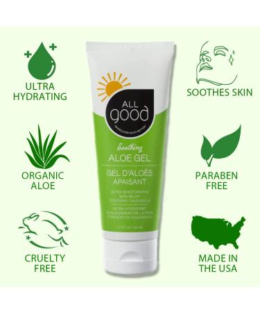 Organic Aloe Vera Gel | Sunburn Skin Repair & Relief | Hydrating Hyaluronic Acid Niacinamide | Non GMO Vegan | 3.7 oz (2-Pack) - Buy Online on GoSupps.com