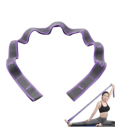 Mocobo Yoga Stretch belt stretch band gymnastics band with 8 loops fitness straps highly elastic gymnastics band Stretch belt yoga accessories viola - Buy Online on GoSupps.com