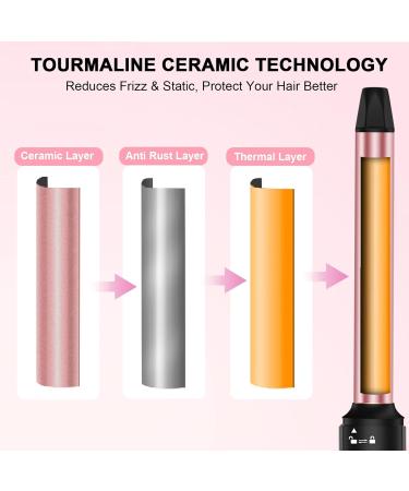 Professional 1 Inch Curling Iron - Long Barrel Hair Curler Wand with Ceramic Coating & Heat Settings | Includes Protective Glove & Clips - Buy Online on GoSupps.com