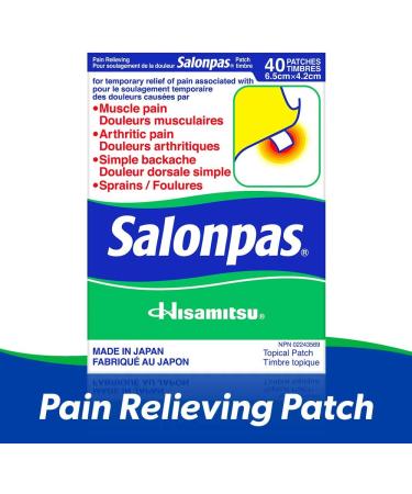 Salonpas Pain Relieving Patches Bundle | 40 Patches + 5 Count (12 Hour Pain Relief) - Buy Online on GoSupps.com