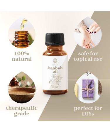 Baobab Oil - Premium Undiluted Carrier Oil | for Skin Face Body Hair Revitalization | Vegan & Cruelty Free (1 fl oz) 1 Fl Oz (Pack of 1) - Buy Online on GoSupps.com