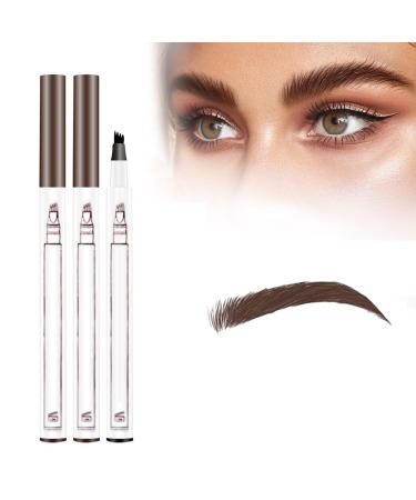 Upgrade 2PCS 3D Magic Eyebrow Pencil 2024 New Waterproof Brow Pencil with Micro-Fork Tip Natural Makeup Long Lasting Fine Stroke Microblading Eyebrow Pen (Light Brown 1) Light Brown 8.87 ml (Pack of 10)