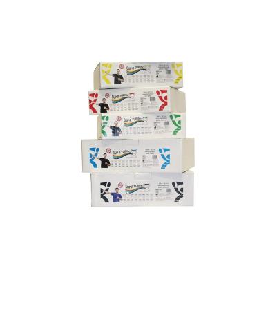 Sup-R Tubing - Latex Free Exercise Tubing - 100' Dispenser Rolls 5-Piece Set (1 Each: Yellow red Green Blue Black)