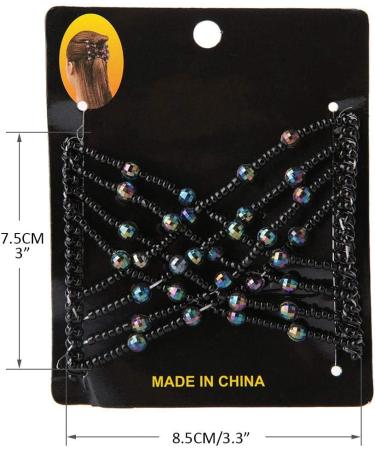 BORDSTRACT Magic Hair Comb Elastic Beaded Double Comb Hair Clip for Long Lasting Updo Popular Hairstyles (Black) Random - Buy Online on GoSupps.com
