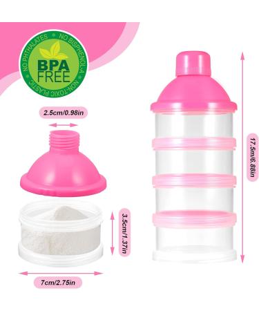 Milk Powder Dispenser Pots - BPA Free Formula Container for Travel & Outdoor Activities (Pink) - Buy Online on GoSupps.com