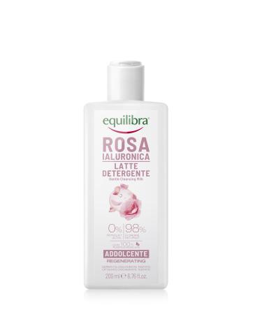 Equilibra Equilibra Rose Hyaluronic Cleansing Milk Facial Cleansing Milk Sensitive Skin with Damask Rose Extract Medium-High Weight Hyaluronic Acid Sweet Almond Oil Chamomile Extract 200 ml