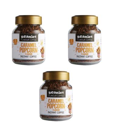 Beanies The Flavour Co Beanies Caramel Popcorn Flavor Instant Coffee 50g 3 Pack
