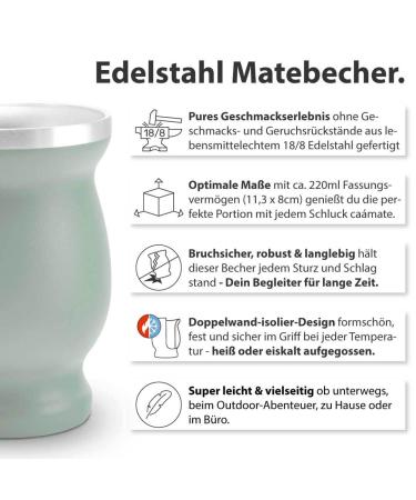 Organic Mate Tea Set | 3 Premium Types + Double-Walled Stainless Steel Cup & Bombilla | International Shipping Available - Buy Online on GoSupps.com