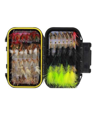 Croch Fly Shape Fishing Hand Tied Flies Trout Bait Fishing Imitation Lures Char with Waterproof Box Set B 60 Pieces - Buy Online on GoSupps.com