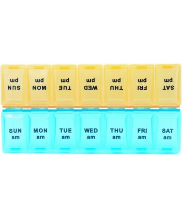Buy Pill Organizer AM/PM - 2 Pack Window Pill Box for Easy Medication Management | International Shipping Available - Buy Online on GoSupps.com