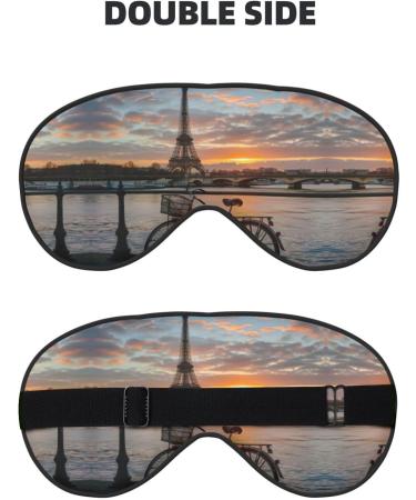 Eiffel Tower Bike Sleep Mask - Adjustable Breathable Eye Mask for Ultimate Comfort - Fashionable Travel Accessory - Buy Online on GoSupps.com