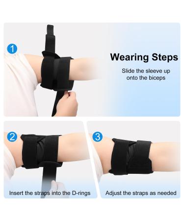 Supegear Compression Bracelet for Upper Arm - Comfortable Biceps Tendinitis Support Sleeve for Pain Relief & Muscle Tension (Black) - Buy Online on GoSupps.com