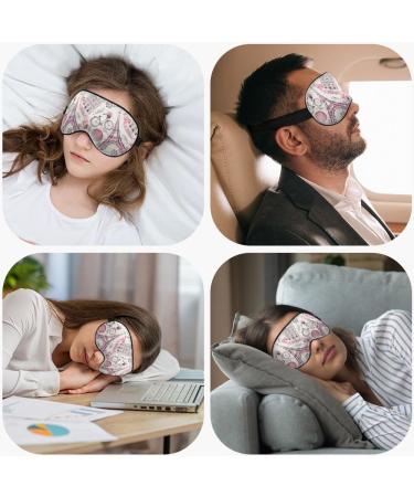 Paris Symbols Sleep Mask - Pink Light Blocking Adjustable Eye Mask for Women | Perfect for Travel & Deep Rest - Buy Online on GoSupps.com