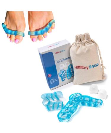 Healthy24Go Toe Separators and Spreaders Set- Pack of 6 -Bunion Toe Correctors and Spacers with Gel-Helps for Bunion -Pain Relief and Overlapping Toes-Great for Yoga and Both Men and Women.
