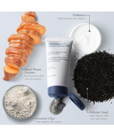 Glowbiotics Volcanic & Enzyme Polish - Probiotic Brightening Facial Scrub for All Skin Types 2 Fl Oz | Exfoliator with Malic Acid for Luminous Skin - Buy Online on GoSupps.com