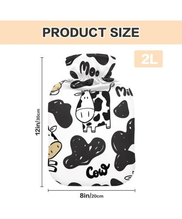 Hot Water Bottle with Cow Cover - 2L Pain Relief Hot Pack for Women & Adults - International Shipping Available - Buy Online on GoSupps.com