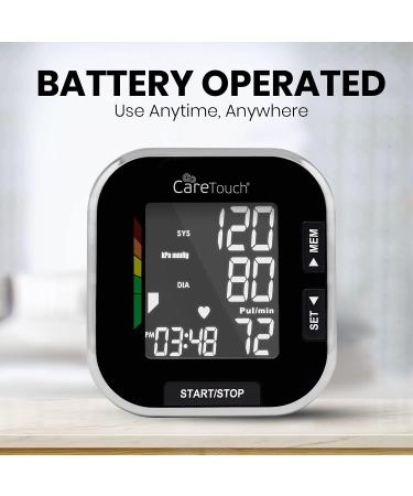 Care Touch Platinum Black Wrist Blood Pressure Monitor - Automatic BP Monitor with Adjustable Cuff and Irregular Heartbeat Indicator - Buy Online on GoSupps.com