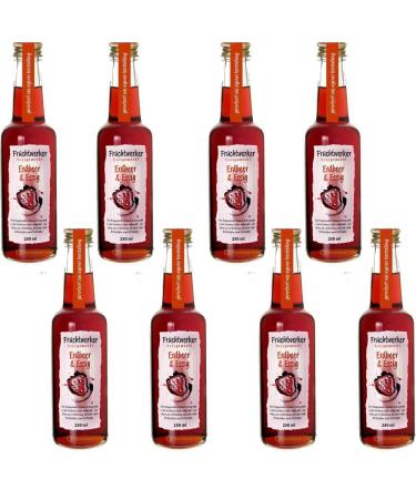 Fruchtwerker Fruit worker strawberry & vinegar With real fruit juice 8 x 250ml glass bottle