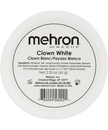 Mehron Makeup Clown White Professional Makeup (2.25 oz) 2.25 Ounce (Pack of 1)