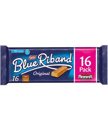 Blue Riband Original - Milk Chocolate Coated Wafer Biscuits - No Artificial Colours Flavours Or Preservatives - 92 Calories Per Bar - Pack of (6 x 16 Pack) - Buy Online on GoSupps.com