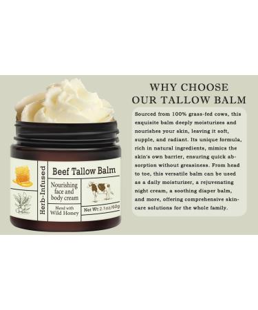 PAQIMAN 2 Pcs Beef Tallow for Skin Face Moisturizer Whipped Tallow and Honey Balm. - Buy Online on GoSupps.com